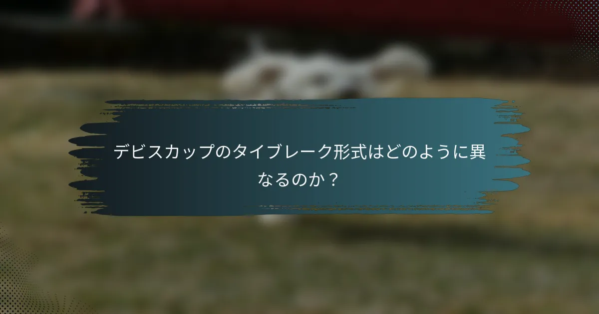 デビスカップのタイブレーク形式はどのように異なるのか？