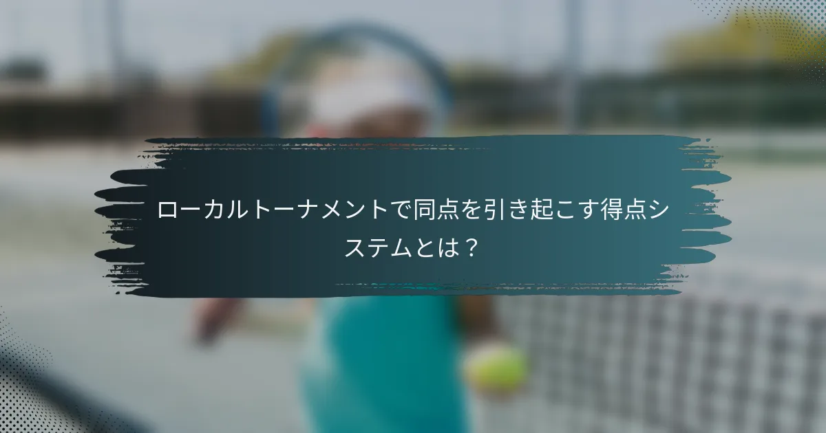 ローカルトーナメントで同点を引き起こす得点システムとは？
