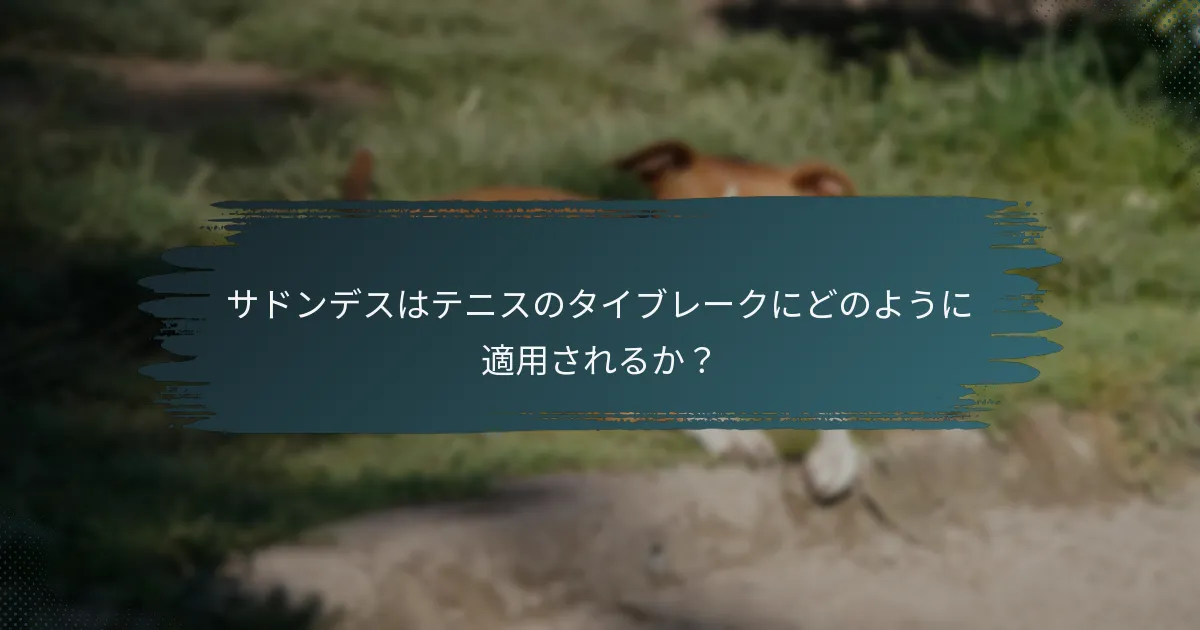 サドンデスはテニスのタイブレークにどのように適用されるか？