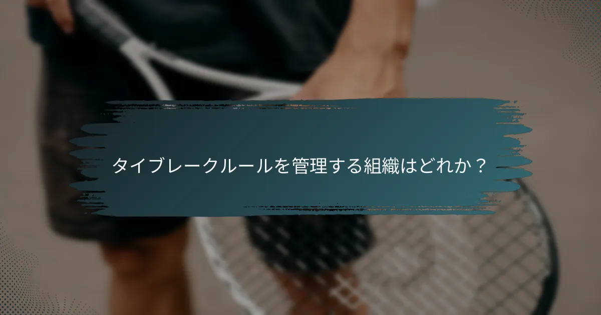 タイブレークルールを管理する組織はどれか？