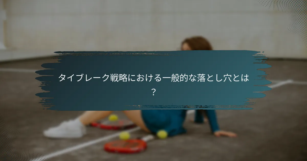 タイブレーク戦略における一般的な落とし穴とは？