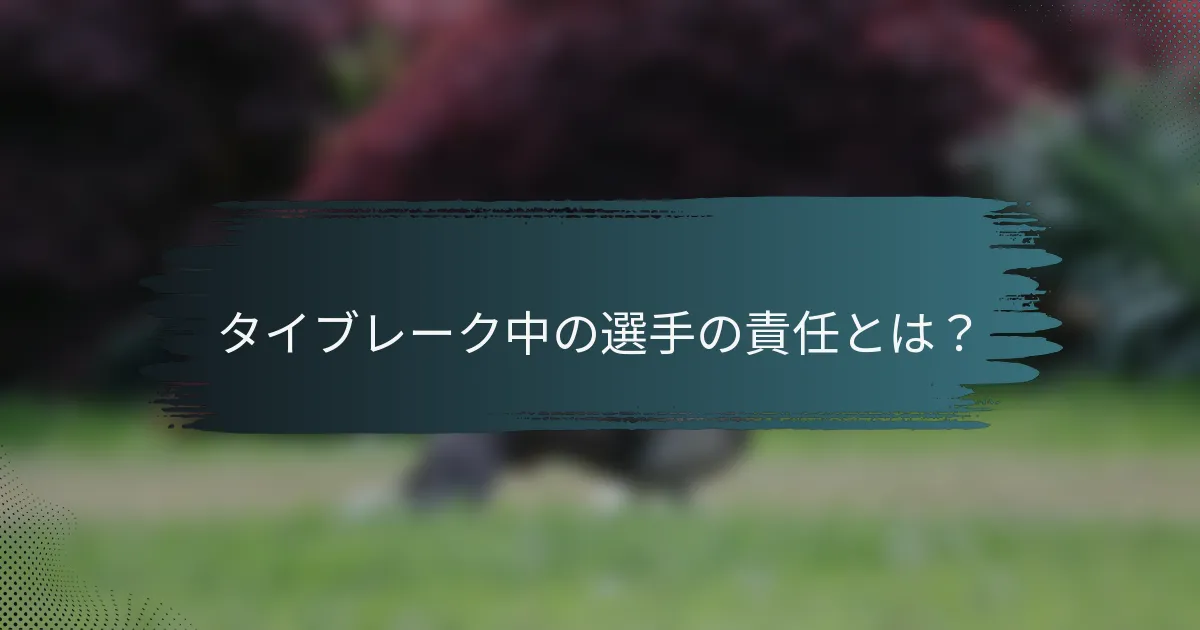 タイブレーク中の選手の責任とは？