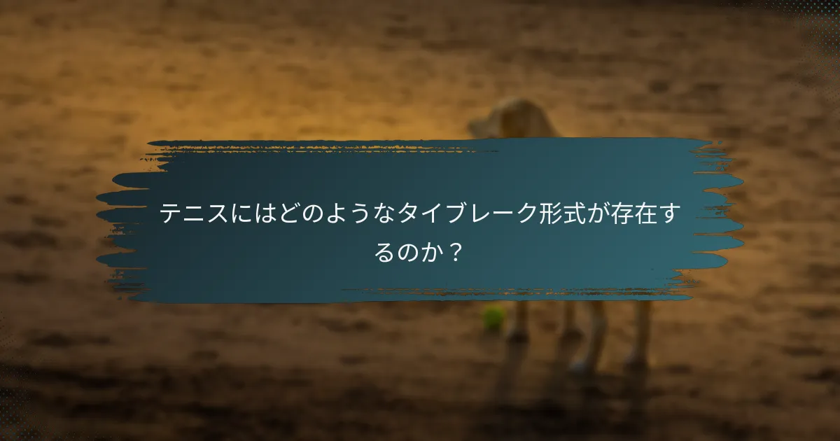 テニスにはどのようなタイブレーク形式が存在するのか？