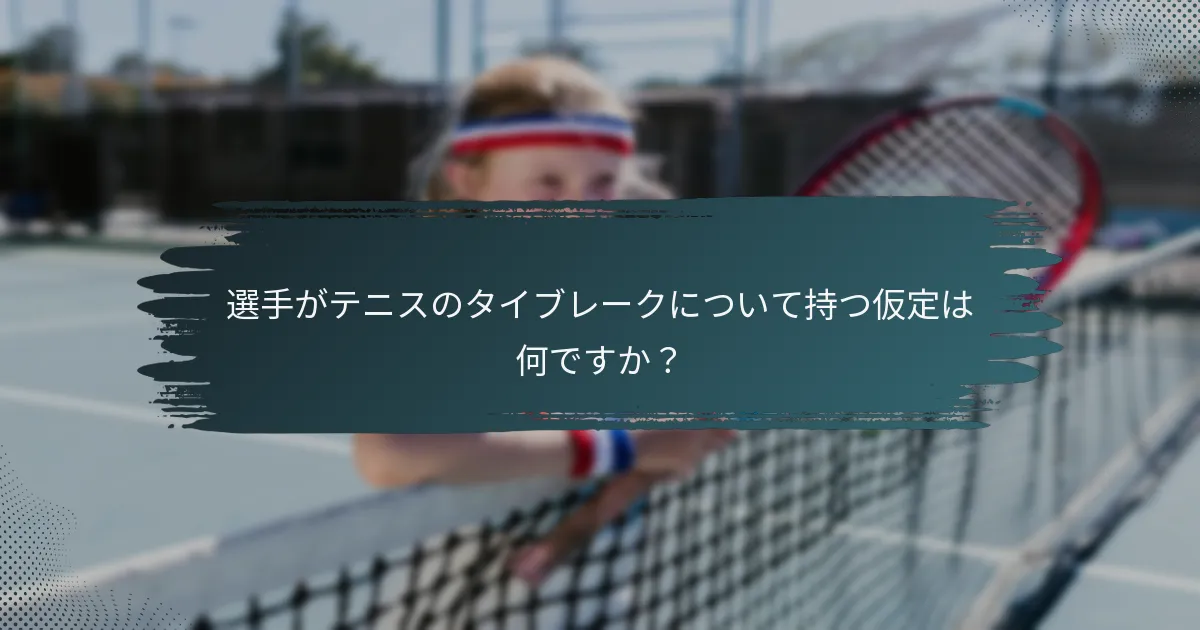 選手がテニスのタイブレークについて持つ仮定は何ですか？