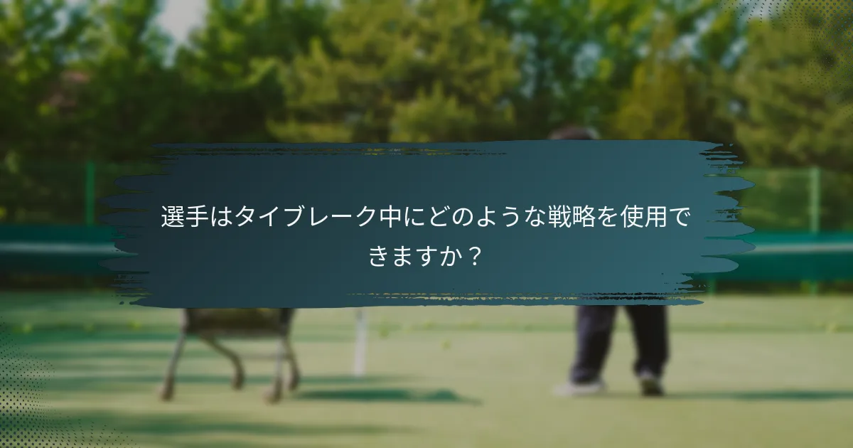 選手はタイブレーク中にどのような戦略を使用できますか？